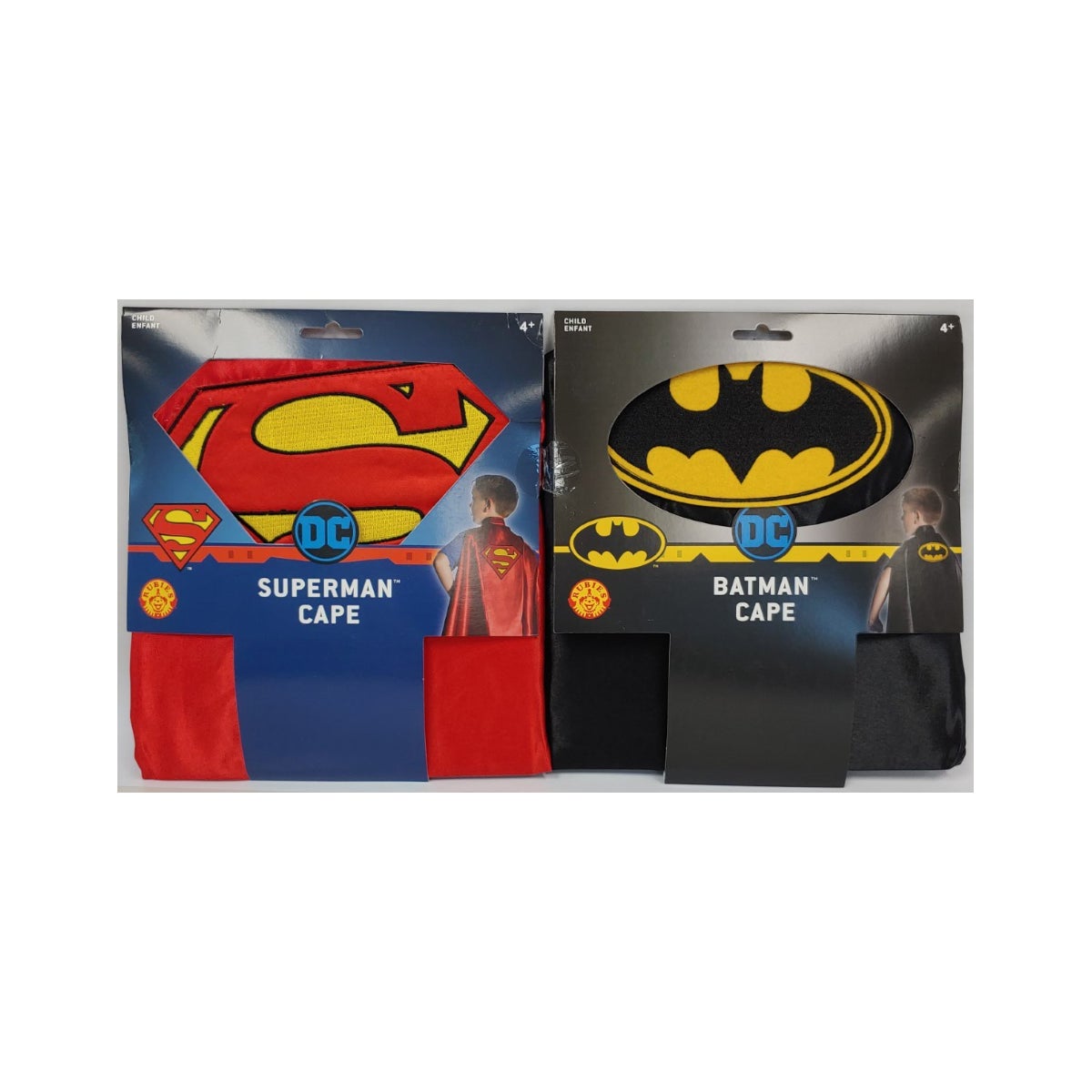 BATMAN/SUPERMAN DLX CAPE/EMBROIDERED LOGO ASST (12) BL